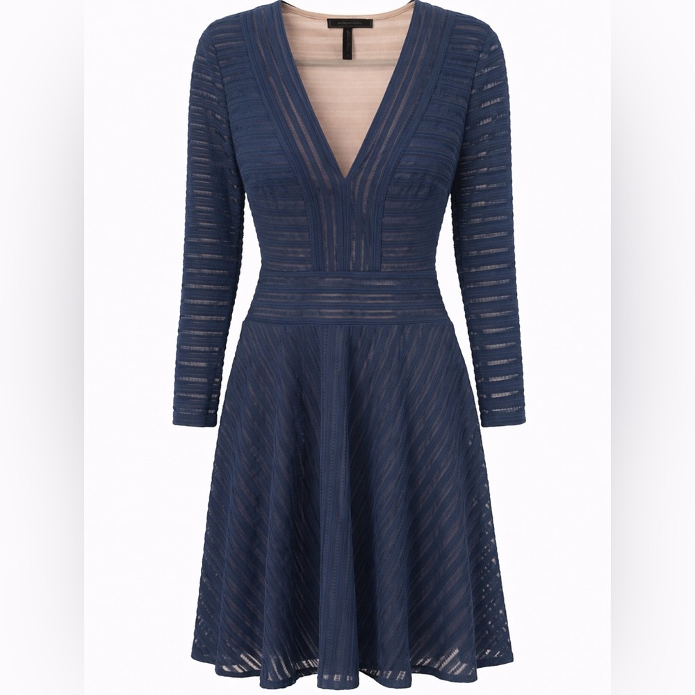 BCBG MaxAzria Long Sleeve Fit and Flare Dress - Size S - Picture 2 of 8